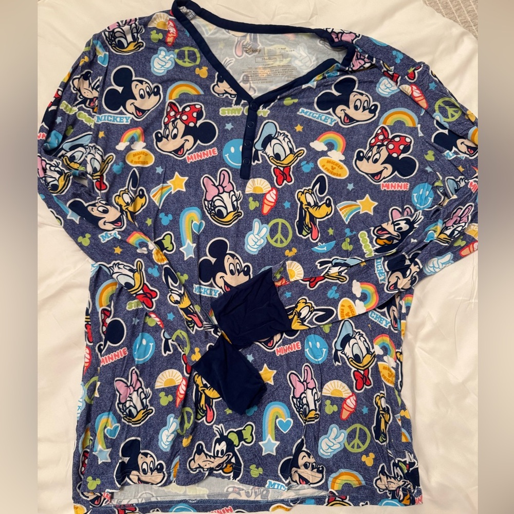 Little sleepies woman’s long sleeve top, Disney Mickey and friends, medium